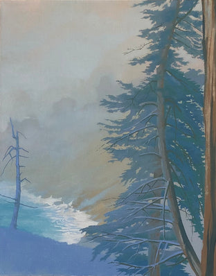 Original art for sale at UGallery.com | Redwoods on a Foggy Coast by Jesse Aldana | $750 | oil painting | 20' h x 16' w | photo 1