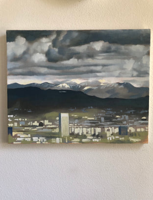 Original art for sale at UGallery.com | That Time It Snowed on the Hollywood Sign by Jesse Aldana | $725 | oil painting | 16' h x 20' w | photo 3