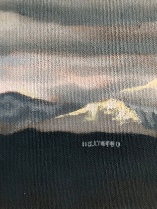 Original art for sale at UGallery.com | That Time It Snowed on the Hollywood Sign by Jesse Aldana | $725 | oil painting | 16' h x 20' w | photo 4