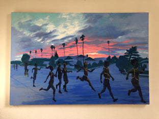 Original art for sale at UGallery.com | The Night Run by Jesse Aldana | $1,800 | oil painting | 24' h x 36' w | photo 3