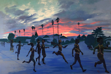 oil painting by Jesse Aldana titled The Night Run