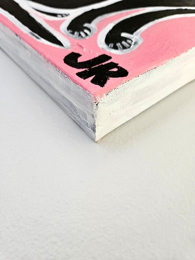 Black Cat with Fruit Stripe by Jessica JH Roller |  Side View of Artwork 