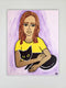 Original art for sale at UGallery.com | Bronze Girl with Black Cat by Jessica JH Roller | $1,125 | acrylic painting | 30' h x 24' w | thumbnail 3