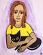 Original art for sale at UGallery.com | Bronze Girl with Black Cat by Jessica JH Roller | $1,125 | acrylic painting | 30' h x 24' w | thumbnail 1