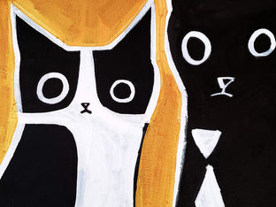 Four Cats by Jessica JH Roller |   Closeup View of Artwork 