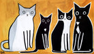 Original art for sale at UGallery.com | Four Cats by Jessica JH Roller | $3,100 | acrylic painting | 28' h x 48' w | thumbnail 1