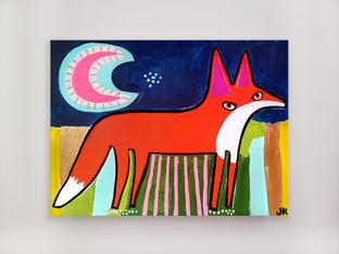 Fox Under Pink Moon by Jessica JH Roller |  Context View of Artwork 