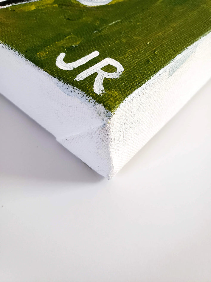 Girl Holding Cat by Jessica JH Roller |  Side View of Artwork 