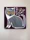 Original art for sale at UGallery.com | Gray Cat by Jessica JH Roller | $300 | acrylic painting | 12' h x 12' w | thumbnail 3