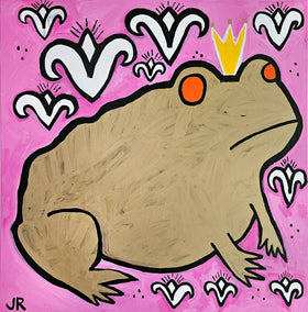 acrylic painting by Jessica JH Roller titled King Toad