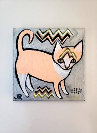 Kitten on Peach by Jessica JH Roller |  Context View of Artwork 