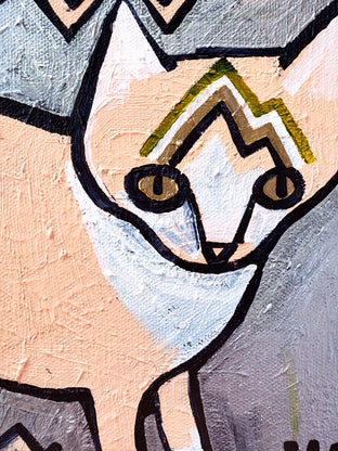 Kitten on Peach by Jessica JH Roller |   Closeup View of Artwork 