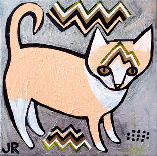 Kitten on Peach by Jessica JH Roller |  Artwork Main Image 