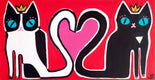 Original art for sale at UGallery.com | Love Cats by Jessica JH Roller | $500 | acrylic painting | 12' h x 24' w | thumbnail 1
