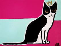 Original art for sale at UGallery.com | Queen Kitty by Jessica JH Roller | $450 | acrylic painting | 12' h x 16' w | thumbnail 4