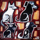 Original art for sale at UGallery.com | The Violinist's Dogs by Jessica JH Roller | $275 | acrylic painting | 8' h x 8' w | thumbnail 1