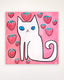Original art for sale at UGallery.com | White Cat with Strawberries by Jessica JH Roller | $3,300 | acrylic painting | 36' h x 36' w | thumbnail 3