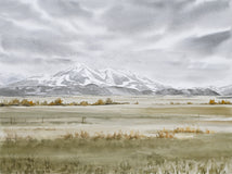 Original art for sale at UGallery.com | Mountain Range by Jill Poyerd | $1,300 | watercolor painting | 18' h x 24' w | thumbnail 1