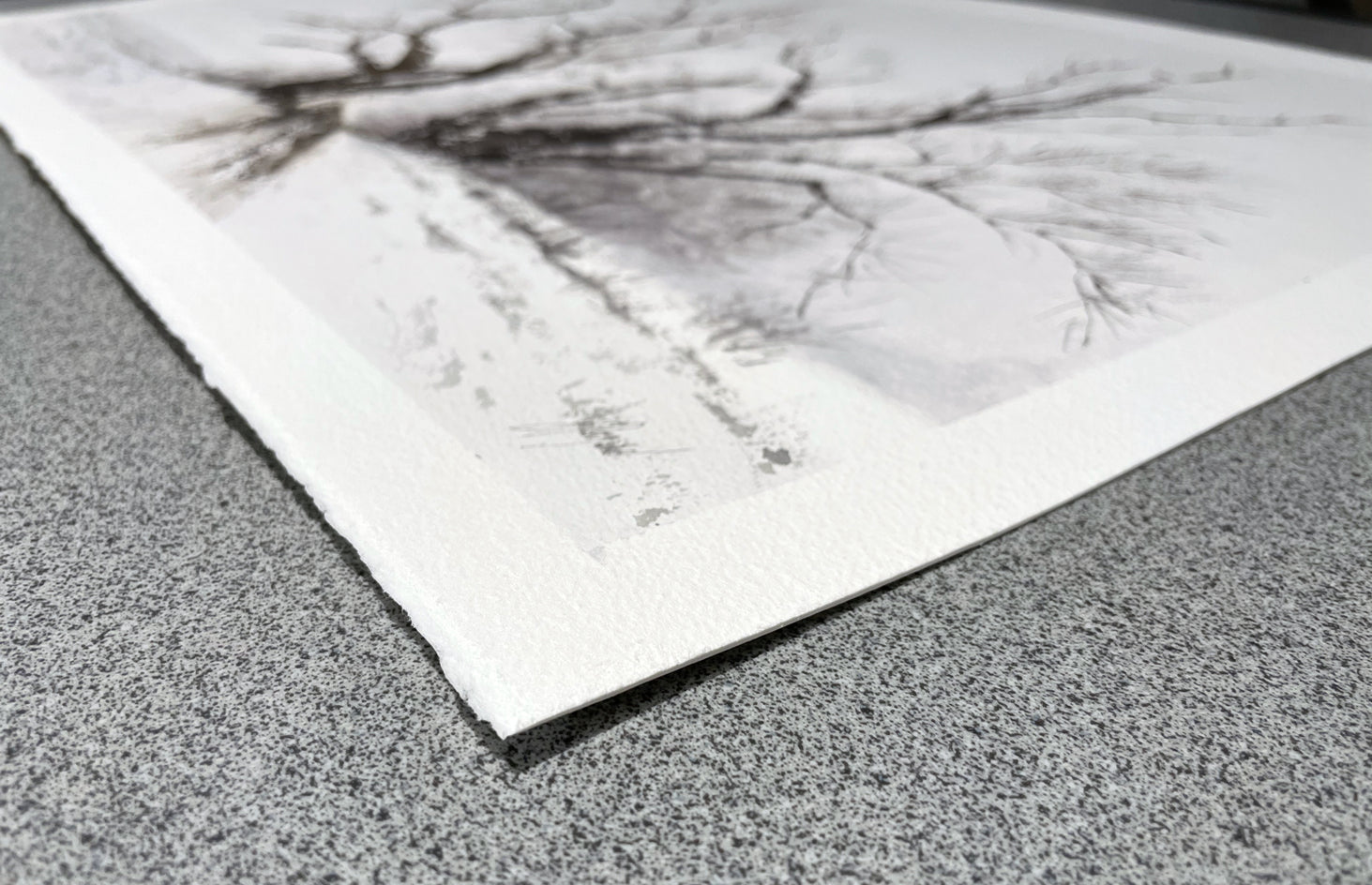 Poplars in Winter by Jill Poyerd |  Side View of Artwork 