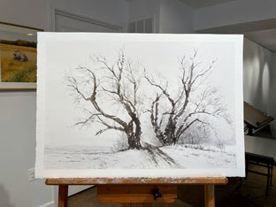 Original art for sale at UGallery.com | Poplars in Winter by Jill Poyerd | $1,500 | watercolor painting | 16' h x 24' w | photo 3