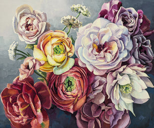 Original art for sale at UGallery.com | Blushing Tones by Jinny Tomozy | $1,575 | gouache painting | 11' h x 14' w | photo 1