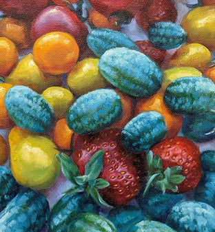 Original art for sale at UGallery.com | Rainbow Harvest by Jinny Tomozy | $775 | oil painting | 12' h x 12' w | photo 4