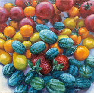 Original art for sale at UGallery.com | Rainbow Harvest by Jinny Tomozy | $775 | oil painting | 12' h x 12' w | photo 1