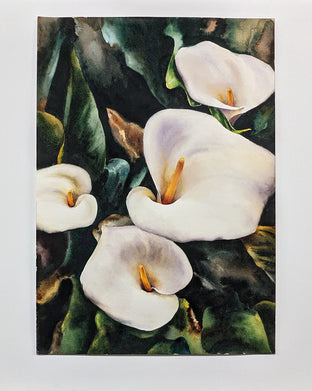 Original art for sale at UGallery.com | Lily Quartet by Jinny Tomozy | $1,700 | watercolor painting | 20' h x 14' w | photo 3