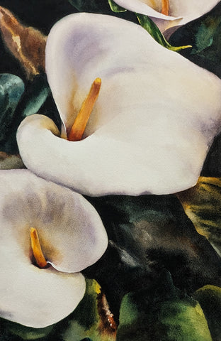 Original art for sale at UGallery.com | Lily Quartet by Jinny Tomozy | $1,700 | watercolor painting | 20' h x 14' w | photo 4