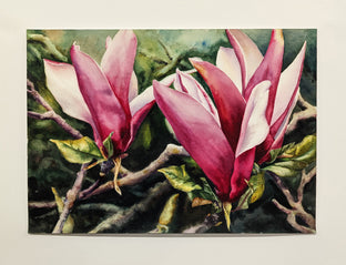 Original art for sale at UGallery.com | Moody Magnolias by Jinny Tomozy | $1,700 | watercolor painting | 14' h x 20' w | photo 3