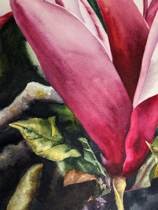 Original art for sale at UGallery.com | Moody Magnolias by Jinny Tomozy | $1,700 | watercolor painting | 14' h x 20' w | photo 4