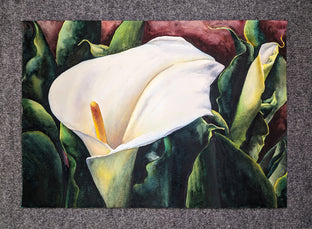 Original art for sale at UGallery.com | Portrait of a Lily by Jinny Tomozy | $1,700 | watercolor painting | 14' h x 20' w | photo 3