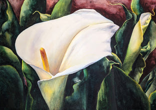 Original art for sale at UGallery.com | Portrait of a Lily by Jinny Tomozy | $1,700 | watercolor painting | 14' h x 20' w | photo 1