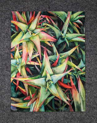 Original art for sale at UGallery.com | Succulent Stars by Jinny Tomozy | $1,475 | watercolor painting | 16' h x 12' w | photo 3