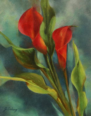 Original art for sale at UGallery.com | Calla Lily by Jo Galang | $575 | oil painting | 14' h x 11' w | photo 1
