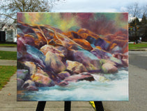 Original art for sale at UGallery.com | Gold Creek Solace by Jo Galang | $575 | oil painting | 11' h x 14' w | thumbnail 2