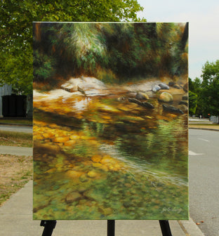 Original art for sale at UGallery.com | Hidden Treasure by Jo Galang | $900 | oil painting | 20' h x 16' w | photo 3