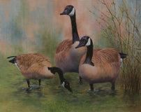 Original art for sale at UGallery.com | Three's Company by Jo Galang | $900 | oil painting | 16' h x 20' w | thumbnail 1
