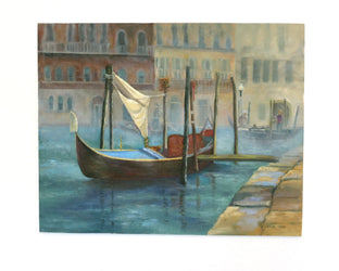 Gondola Waiting for Passengers by Joanie Ford |  Context View of Artwork 