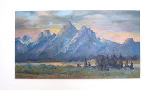 Sunset on the Tetons by Joanie Ford |  Context View of Artwork 
