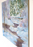 Original art for sale at UGallery.com | Fresh Snow by the Creek by Joanie Ford | $275 | pastel artwork | 12' h x 15' w | thumbnail 2