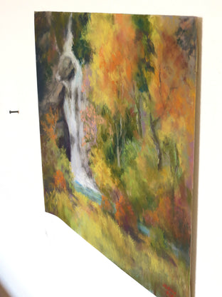 Hidden Forest Falls by Joanie Ford |  Side View of Artwork 