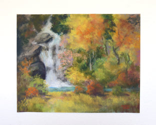 Original art for sale at UGallery.com | Hidden Forest Falls by Joanie Ford | $275 | pastel artwork | 12' h x 15' w | photo 3