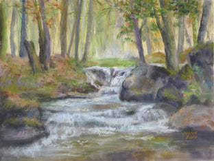 Original art for sale at UGallery.com | My Place in the Woods by Joanie Ford | $275 | pastel artwork | 12' h x 16' w | photo 1