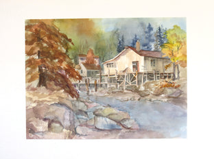 Original art for sale at UGallery.com | Cabin Hideaway by Joanie Ford | $300 | watercolor painting | 11.5' h x 15.5' w | photo 3