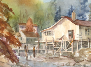 Original art for sale at UGallery.com | Cabin Hideaway by Joanie Ford | $300 | watercolor painting | 11.5' h x 15.5' w | photo 4