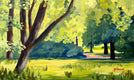 Original art for sale at UGallery.com | Summer Morning by JoAnn Golenia | $875 | acrylic painting | 18' h x 30' w | thumbnail 1
