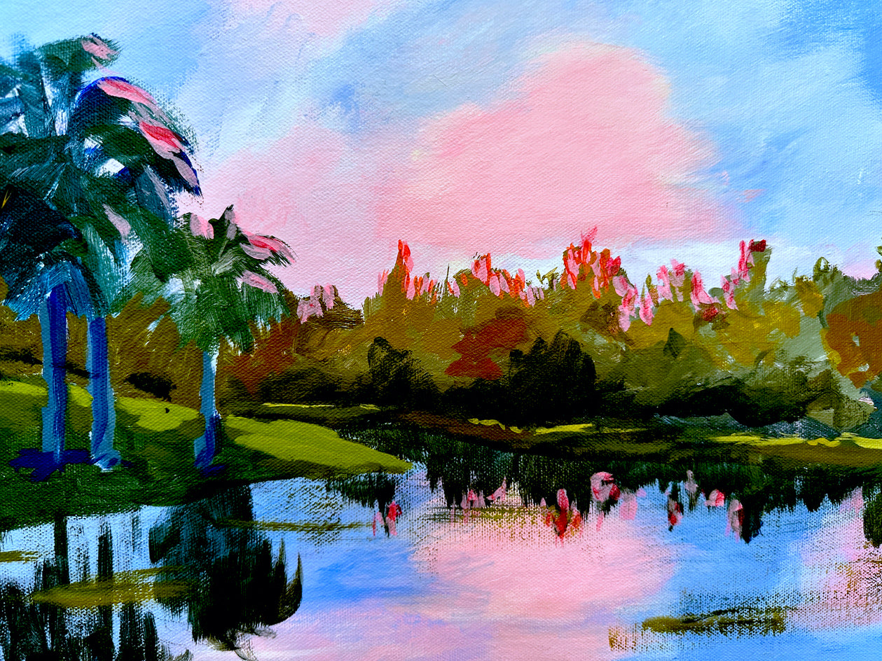 Sunrise at the Lakes by JoAnn Golenia |  Closeup View of Artwork 