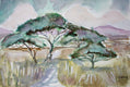 Original art for sale at UGallery.com | Acacia Trees 1 by Joe Giuffrida | $950 | mixed media artwork | 15' h x 22' w | thumbnail 1