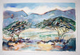 Original art for sale at UGallery.com | Acacia Trees 2 by Joe Giuffrida | $950 | mixed media artwork | 15' h x 22' w | thumbnail 3